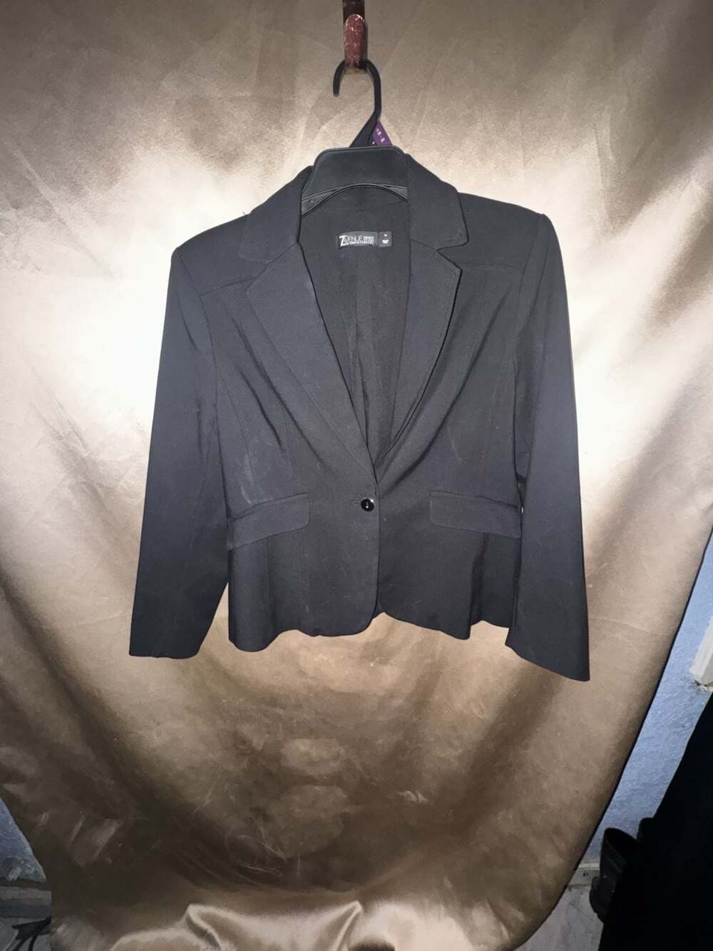 7th Avenue Design Studio New York & Company Women's Black One-Button Blazer Jack